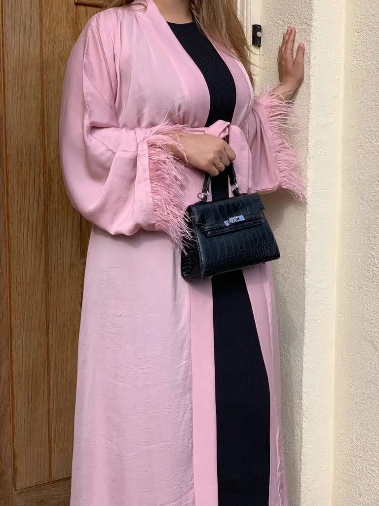 Feather Trim Abaya_1