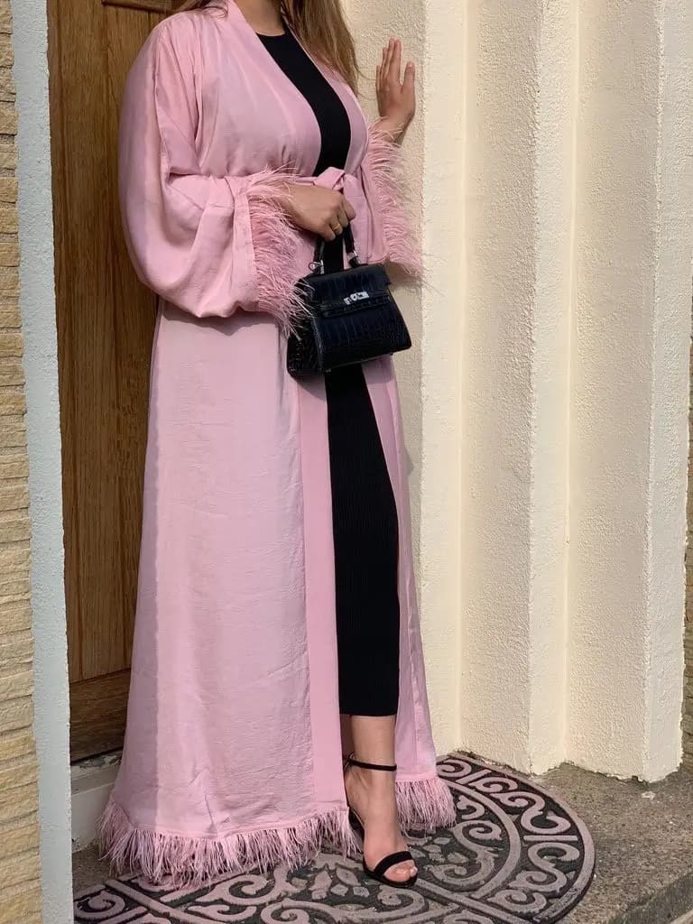 Feather Trim Abaya_2