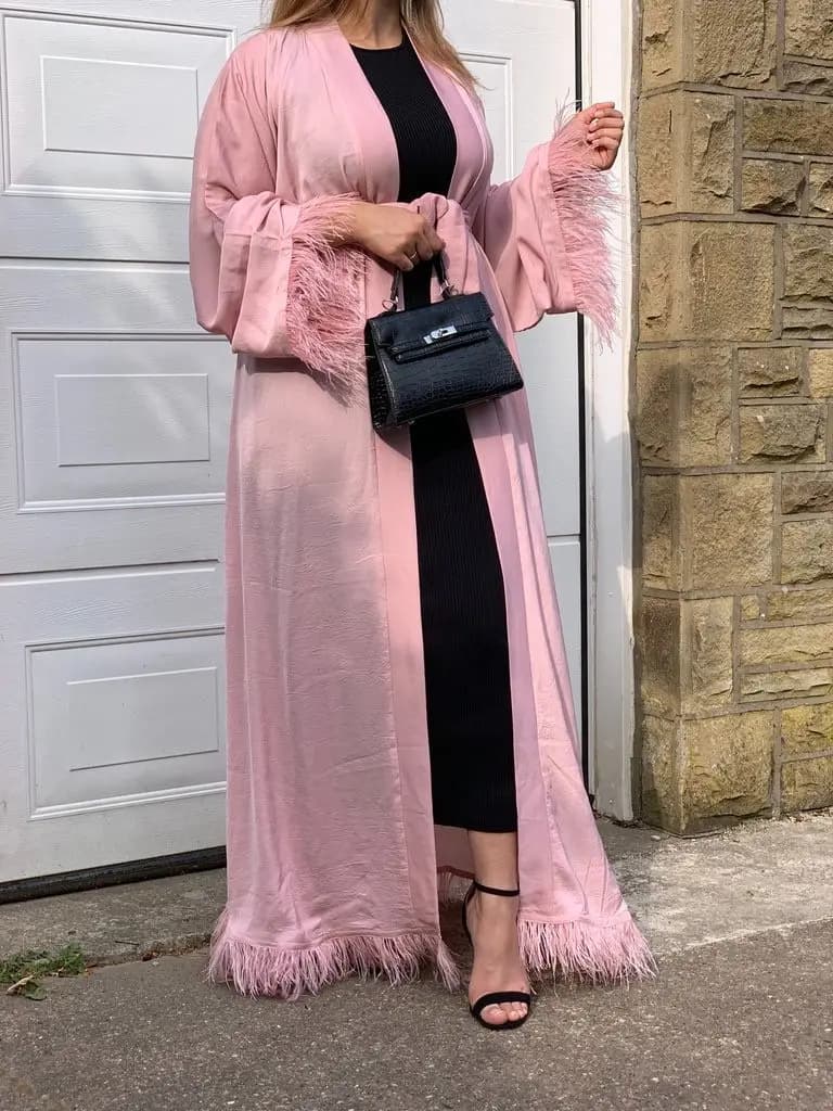 Feather Trim Abaya_3