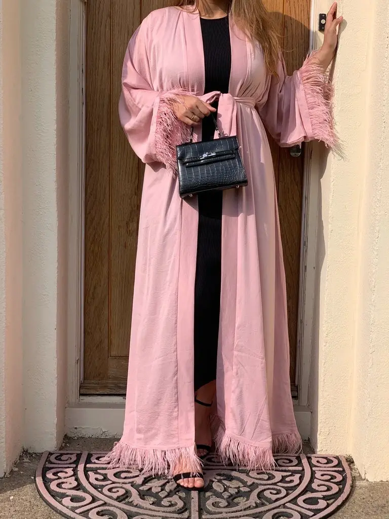 Feather Trim Abaya_4