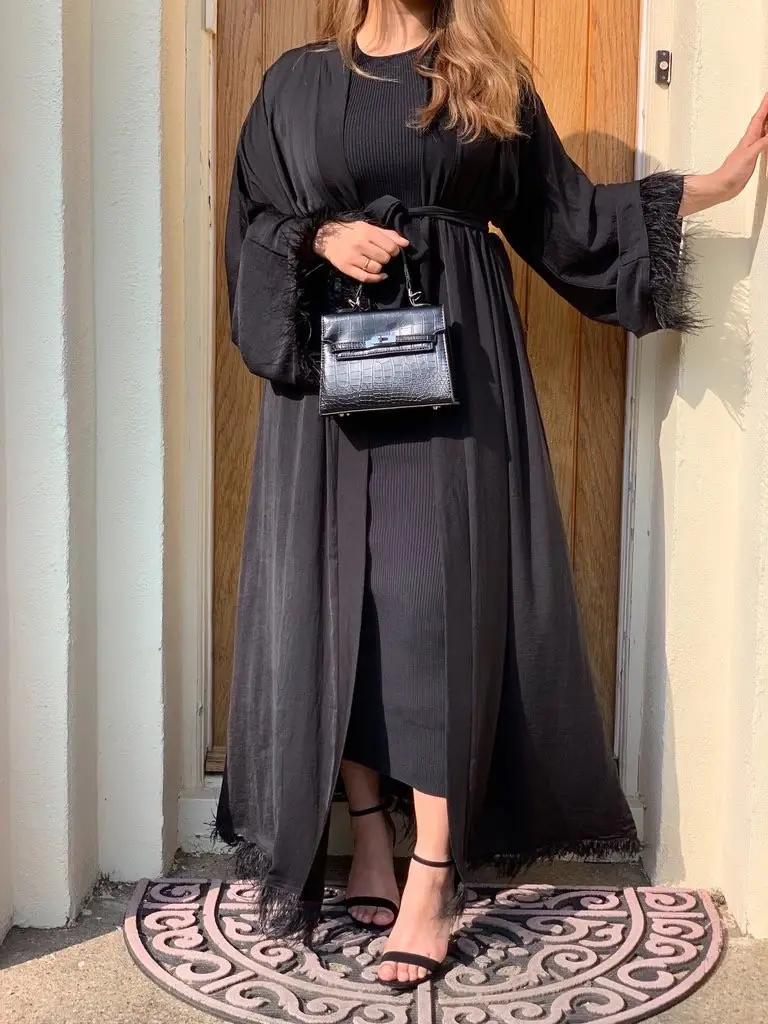 Feather Trim Abaya_5