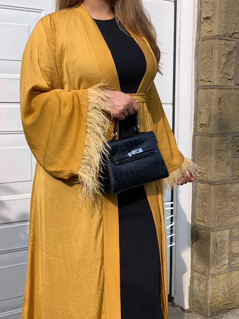 Feather Trim Abaya_6