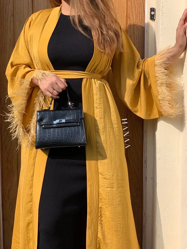 Feather Trim Abaya_7