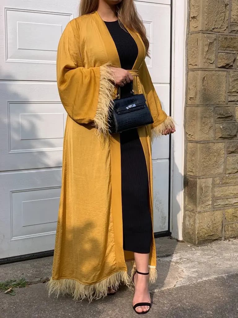 Feather Trim Abaya_8