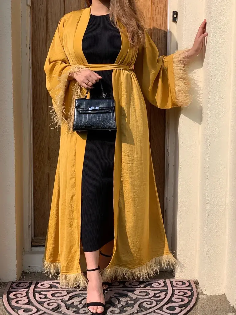 Feather Trim Abaya_9