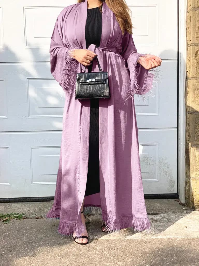 Feather Trim Abaya_10