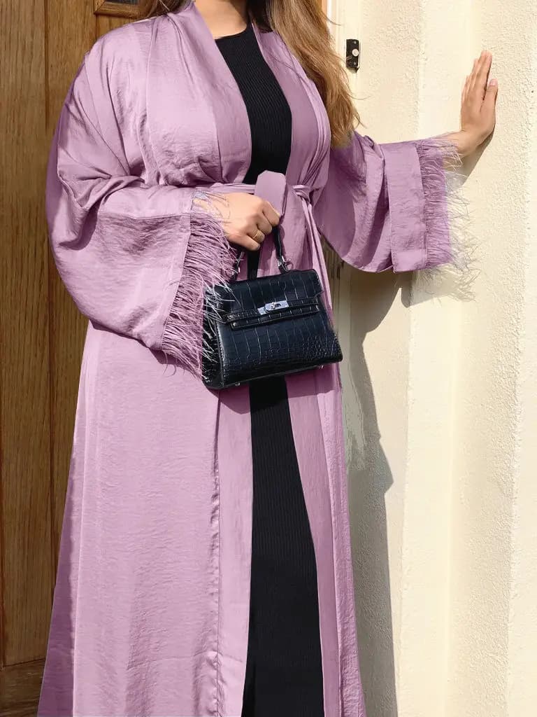 Feather Trim Abaya_11