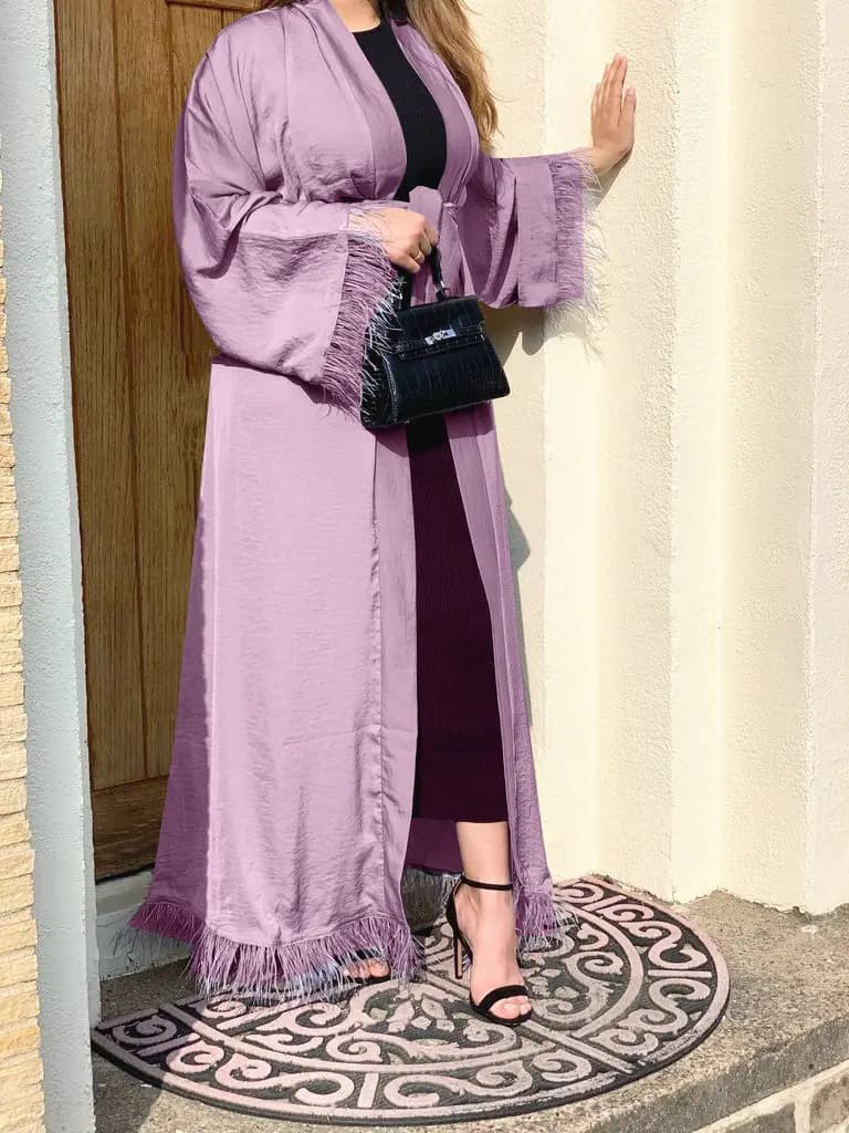 Feather Trim Abaya_12