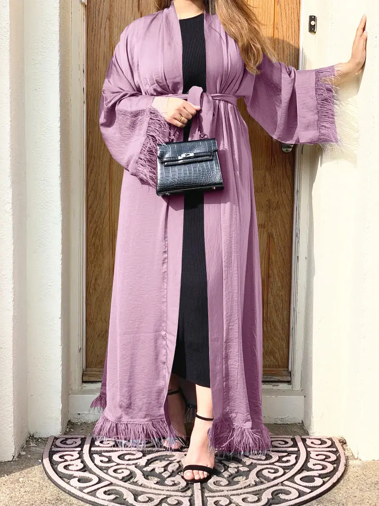 Feather Trim Abaya_13
