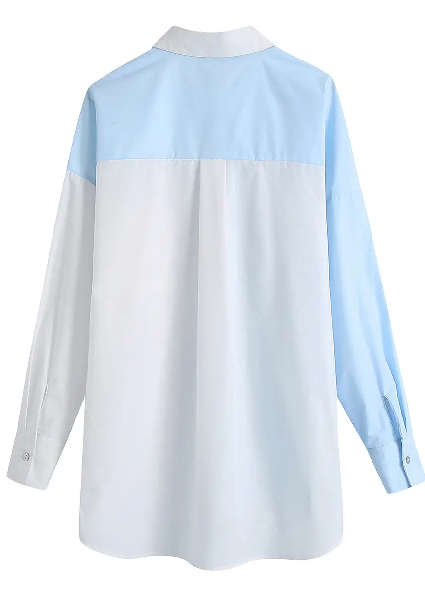 Two-tone Button Up Blouse_8