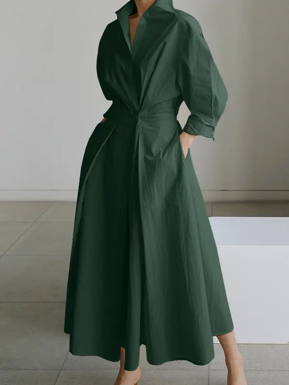 Maxi Pleated Trench Dress_5