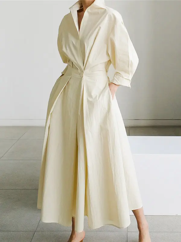 Maxi Pleated Trench Dress_1
