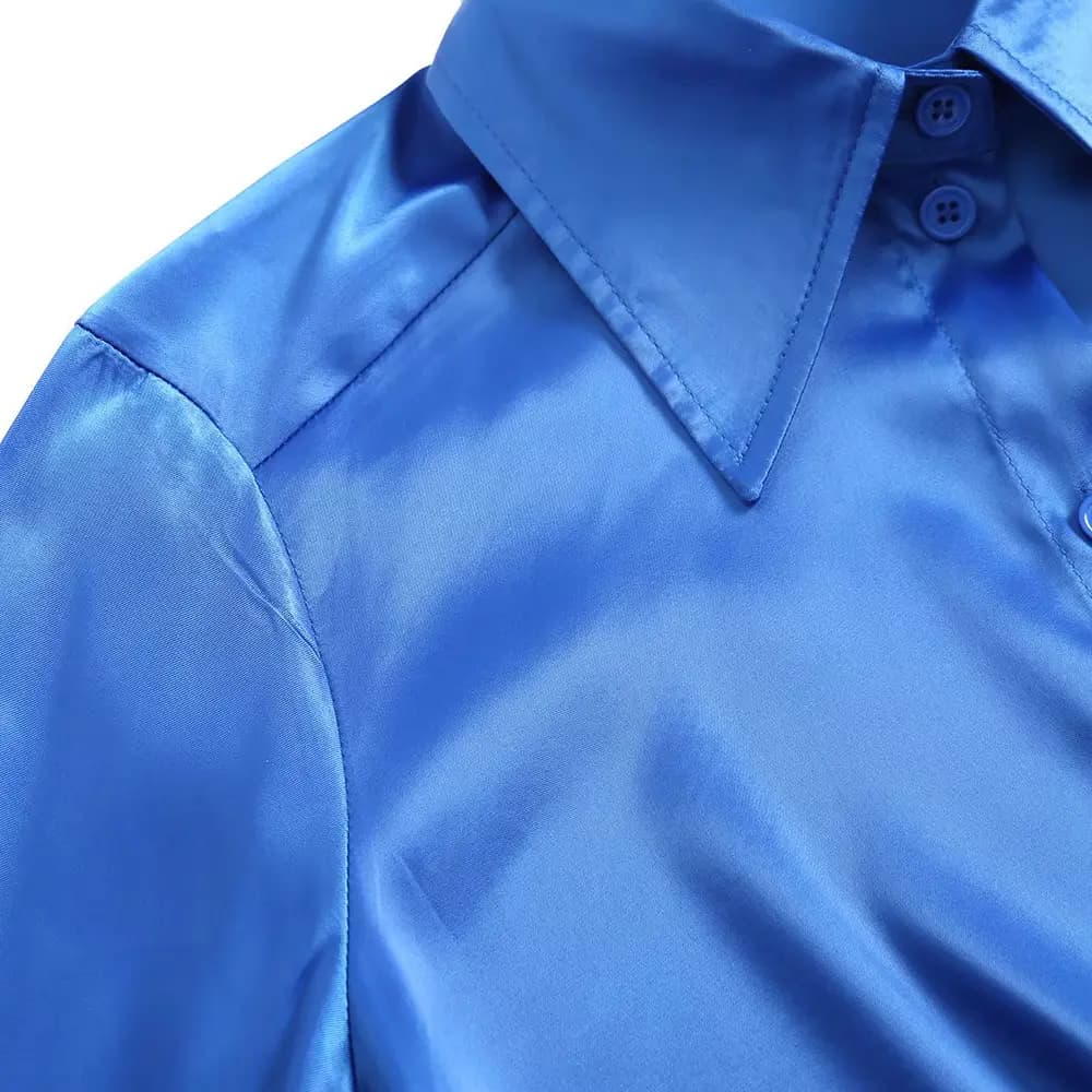 Satin Wide Cuff Button Shirt_10