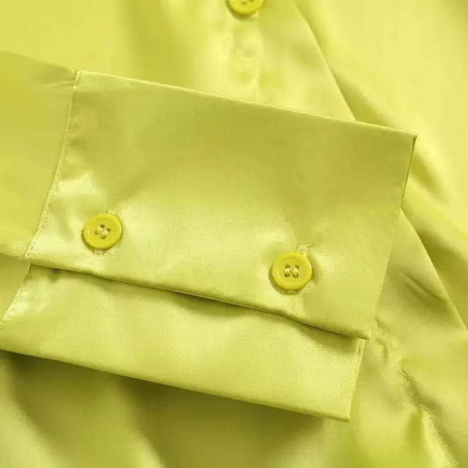 Satin Wide Cuff Button Shirt_13