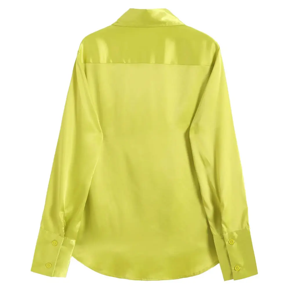 Satin Wide Cuff Button Shirt_6