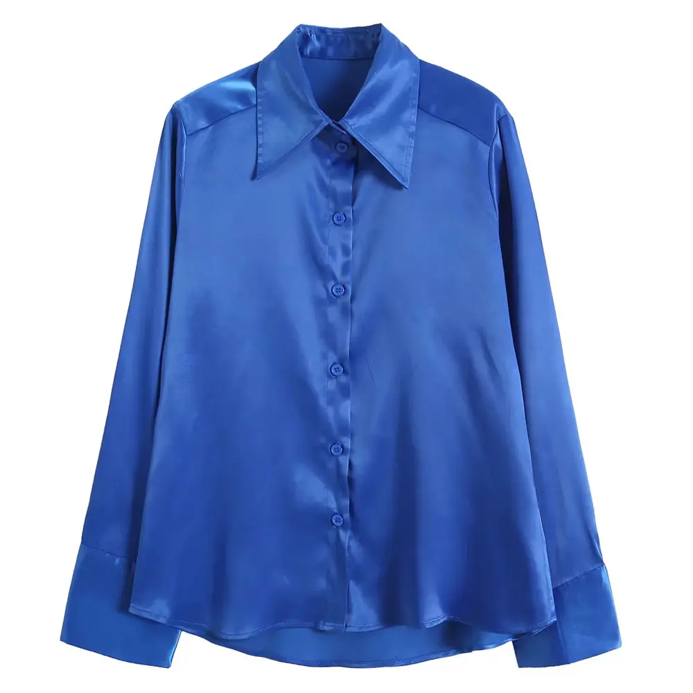 Satin Wide Cuff Button Shirt_11