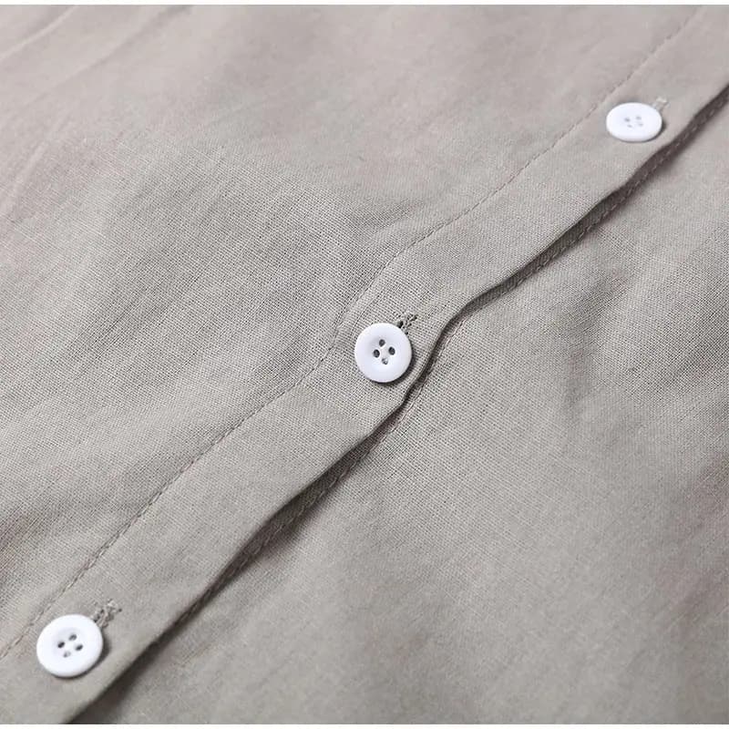 Flowy Button Up Blouse and Pants Set_14
