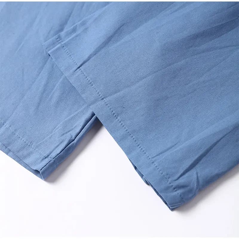 Flowy Button Up Blouse and Pants Set_30