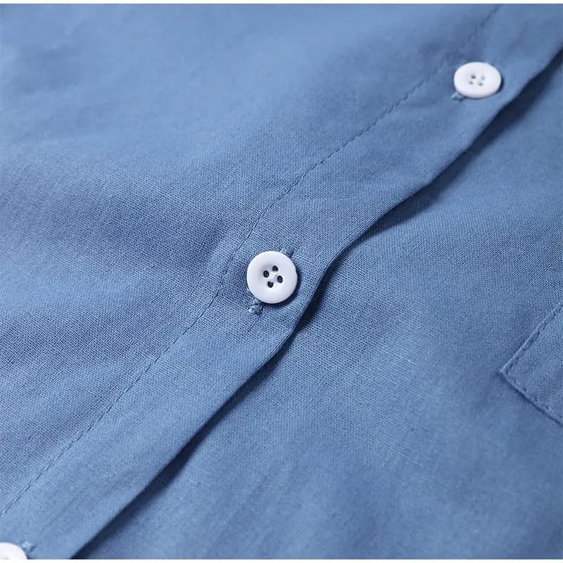 Flowy Button Up Blouse and Pants Set_26