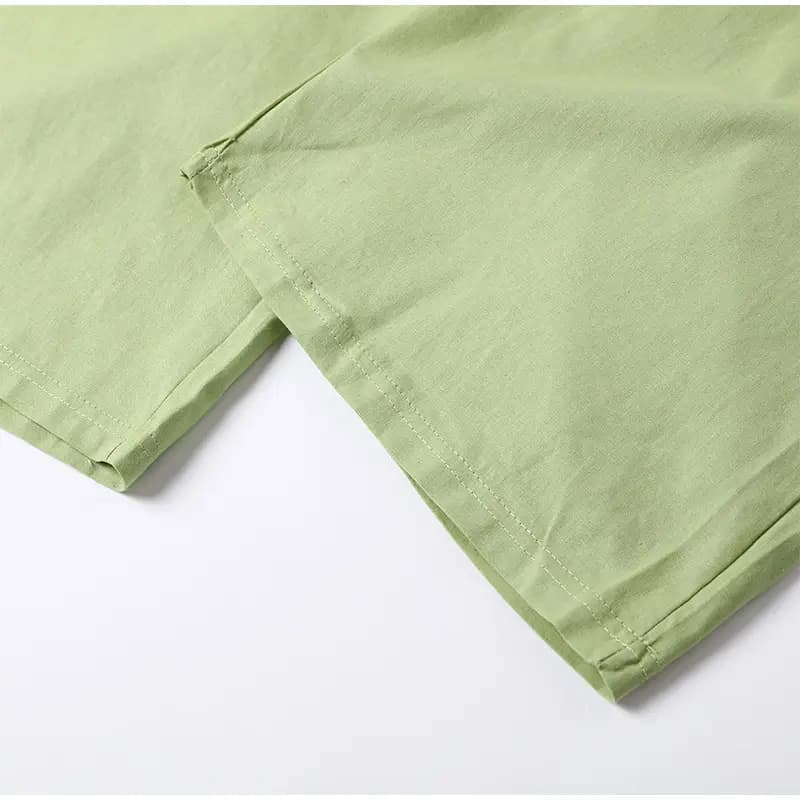 Flowy Button Up Blouse and Pants Set_17