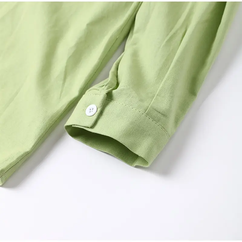 Flowy Button Up Blouse and Pants Set_25