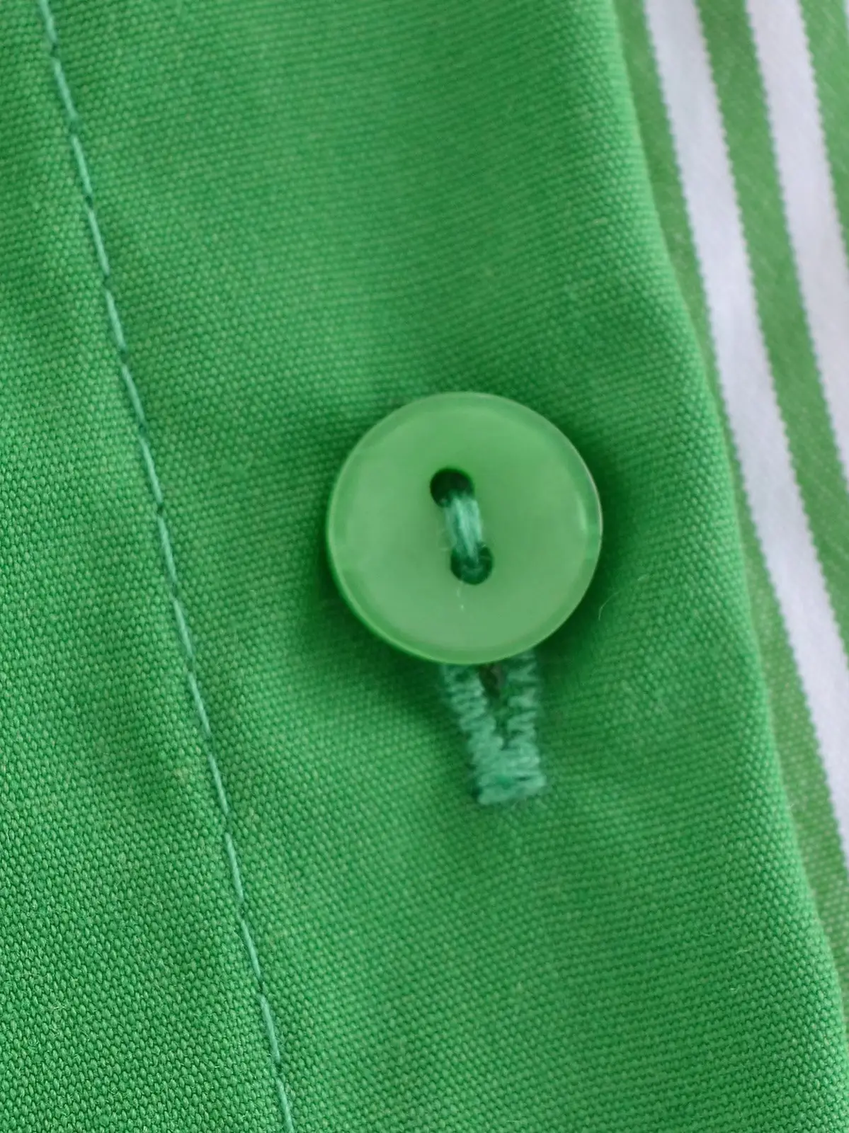 Green Two-Tone Button Up Blouse_1