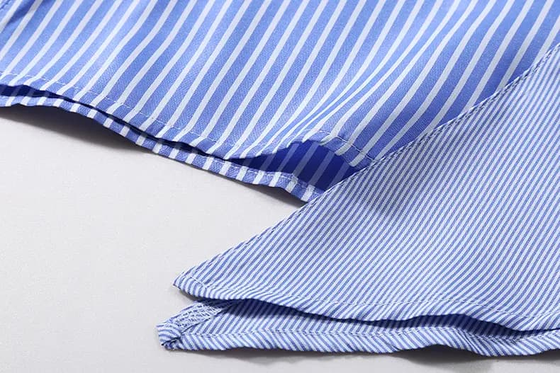 Oversized Asymmetrical Striped Blouse_6