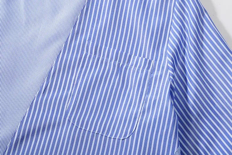 Oversized Asymmetrical Striped Blouse_9