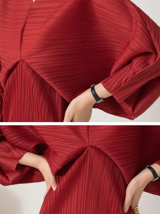 Batwing Sleeve V-neck Dress_6