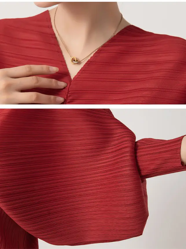 Batwing Sleeve V-neck Dress_7