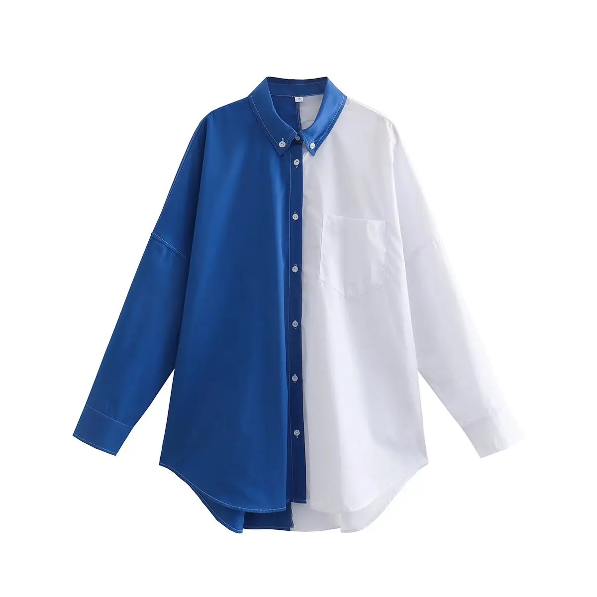 Color Block Button-Up Blouse_4
