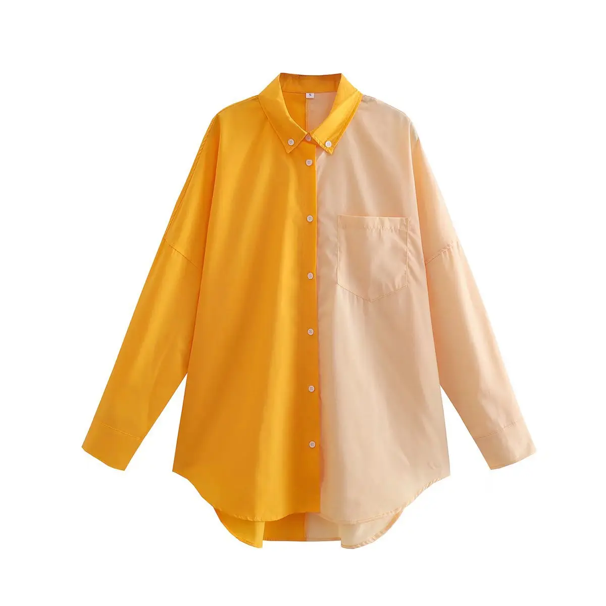 Color Block Button-Up Blouse_5
