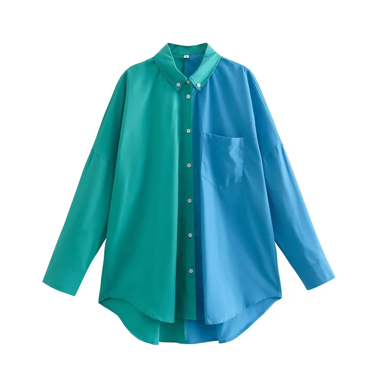 Color Block Button-Up Blouse_7