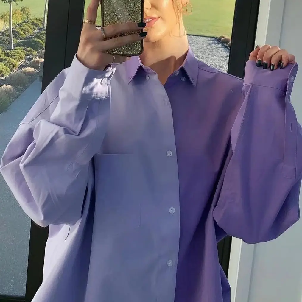 Color Block Button-Up Blouse_11