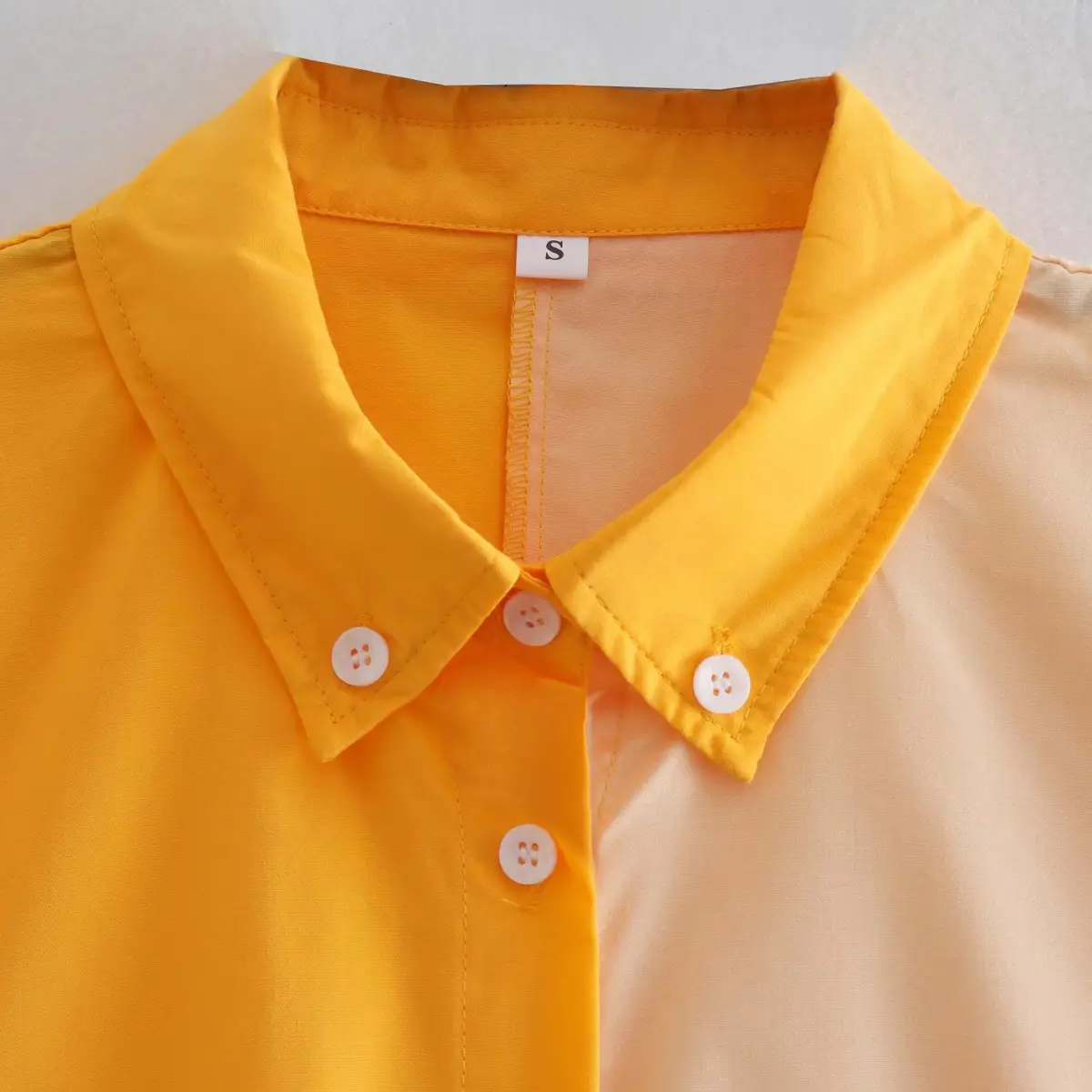 Color Block Button-Up Blouse_14