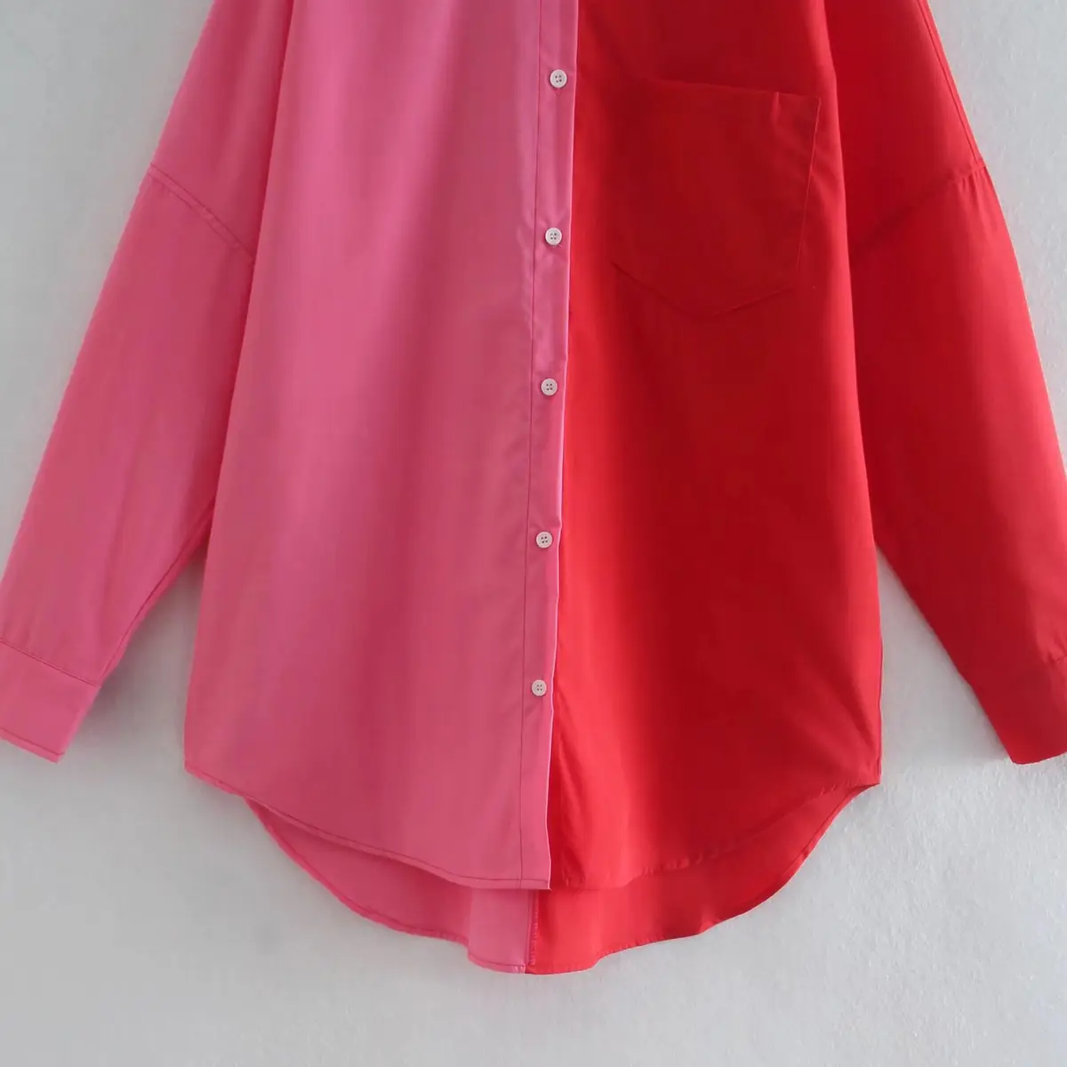 Color Block Button-Up Blouse_18