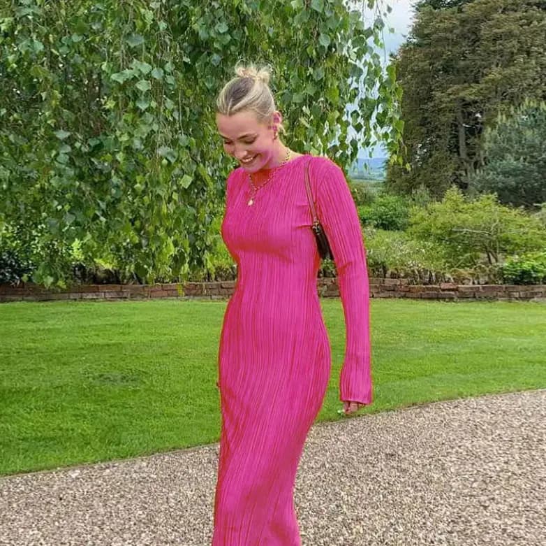 Vibrant Long Sleeve Ribbed Maxi Dress_13