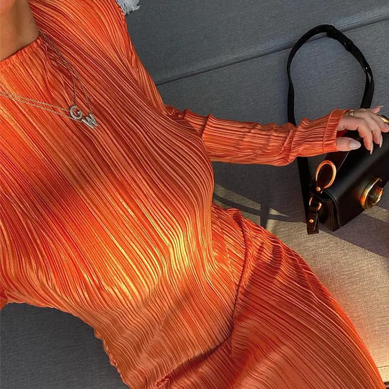 Vibrant Long Sleeve Ribbed Maxi Dress_14