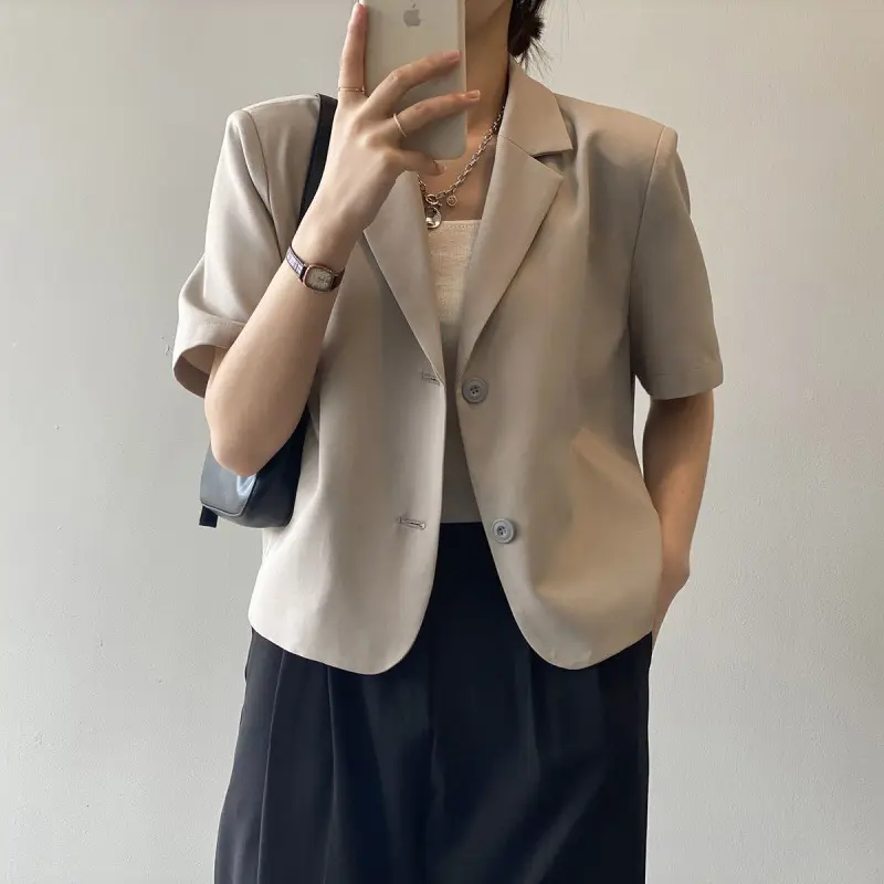 Cropped Short Sleeve Blazer_1