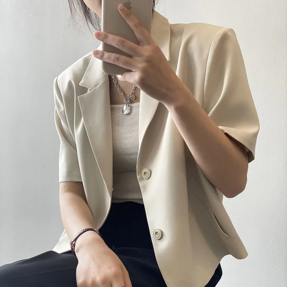 Cropped Short Sleeve Blazer_2