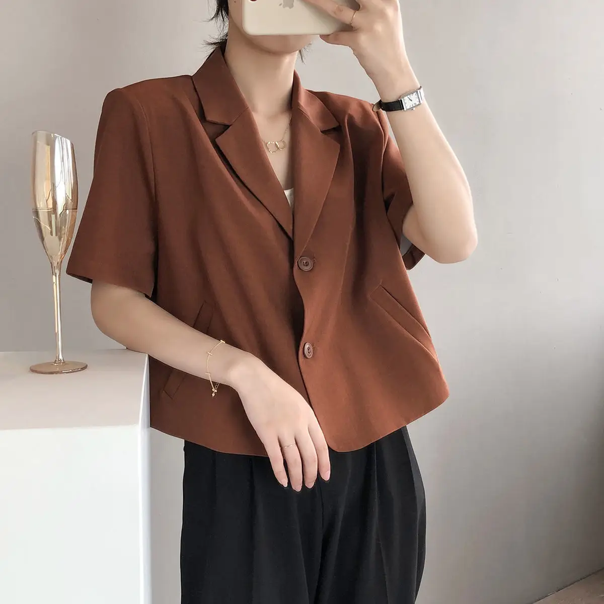 Cropped Short Sleeve Blazer_4