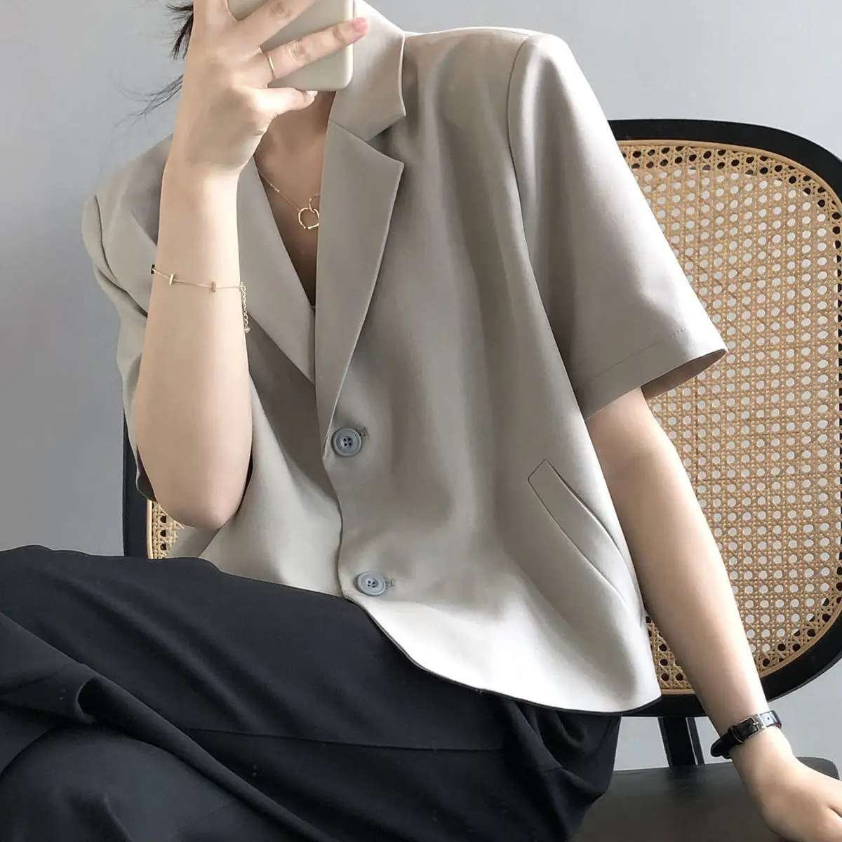 Cropped Short Sleeve Blazer_5