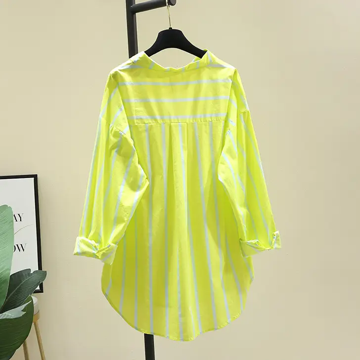 Vertical striped Button-Down Blouse_2