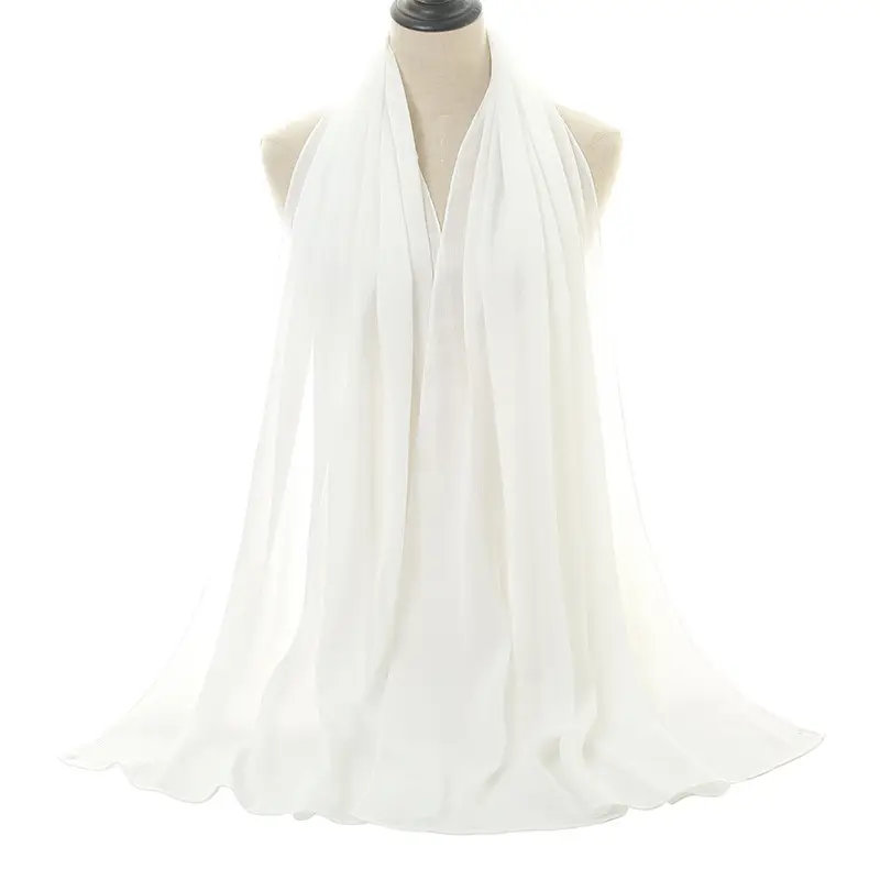 Natural wrinkle Chiffon Hijab_7_White_Style13.