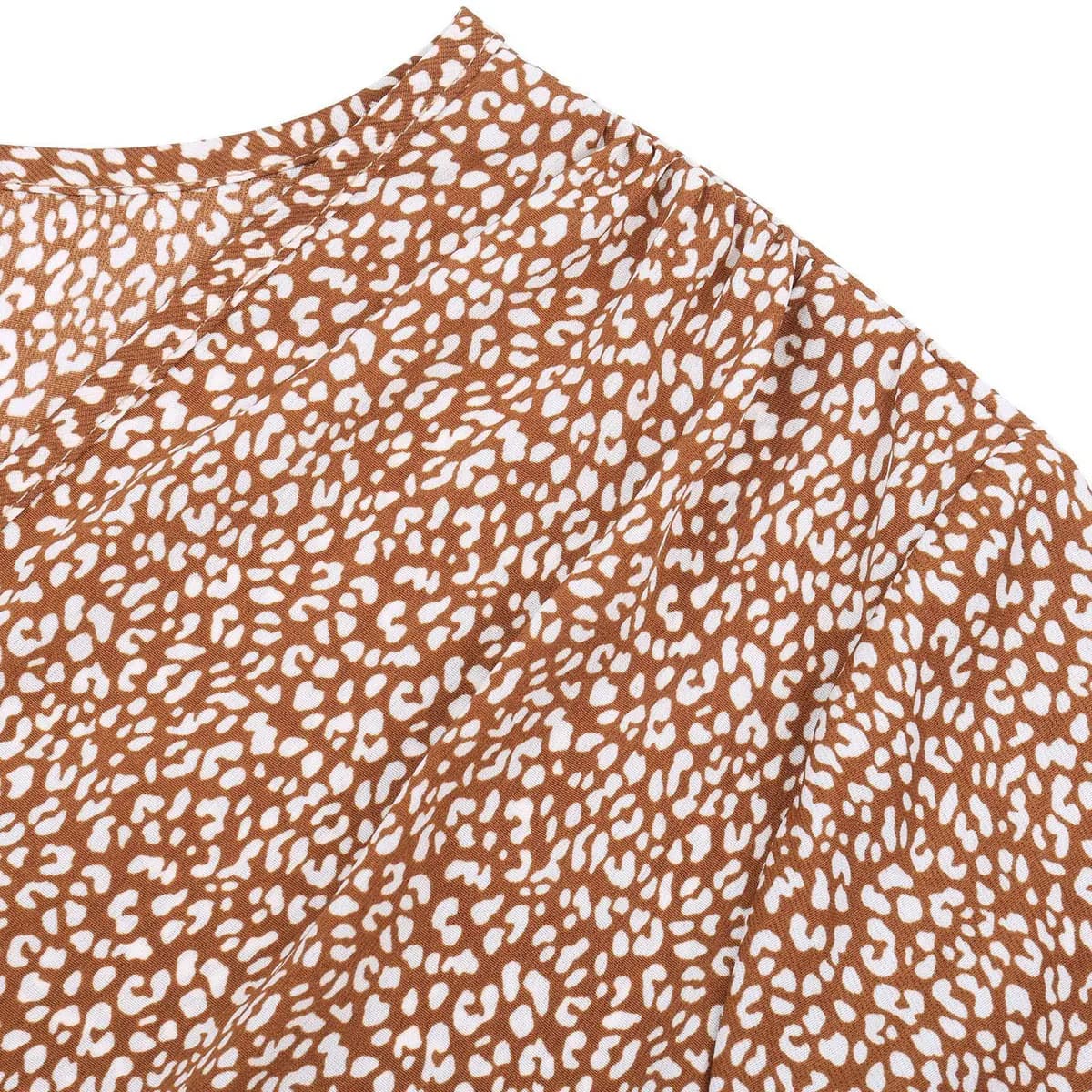 V-neck Printed Belted Dress_7
