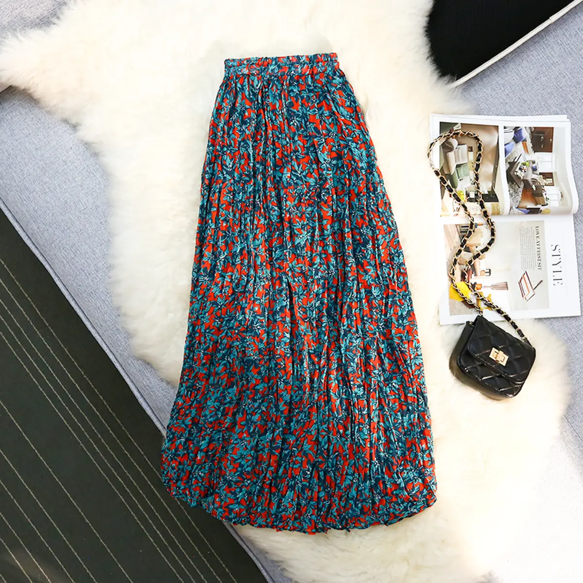 Boho Tiered Skirt with Side Slit_13