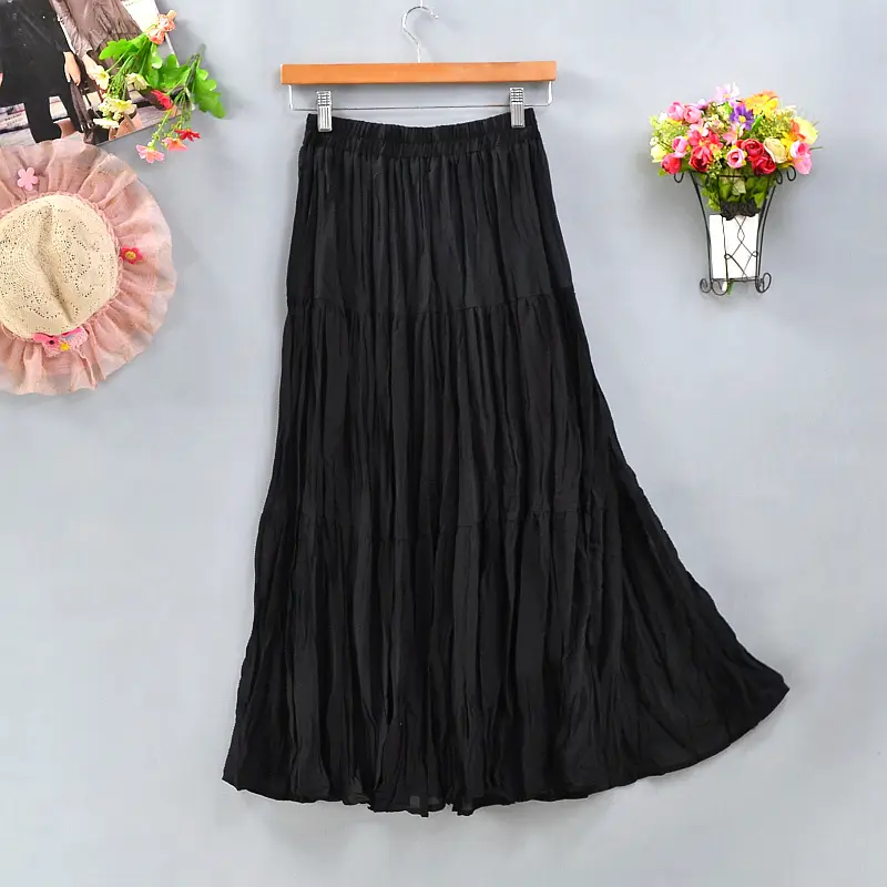 Boho Tiered Skirt with Side Slit_1