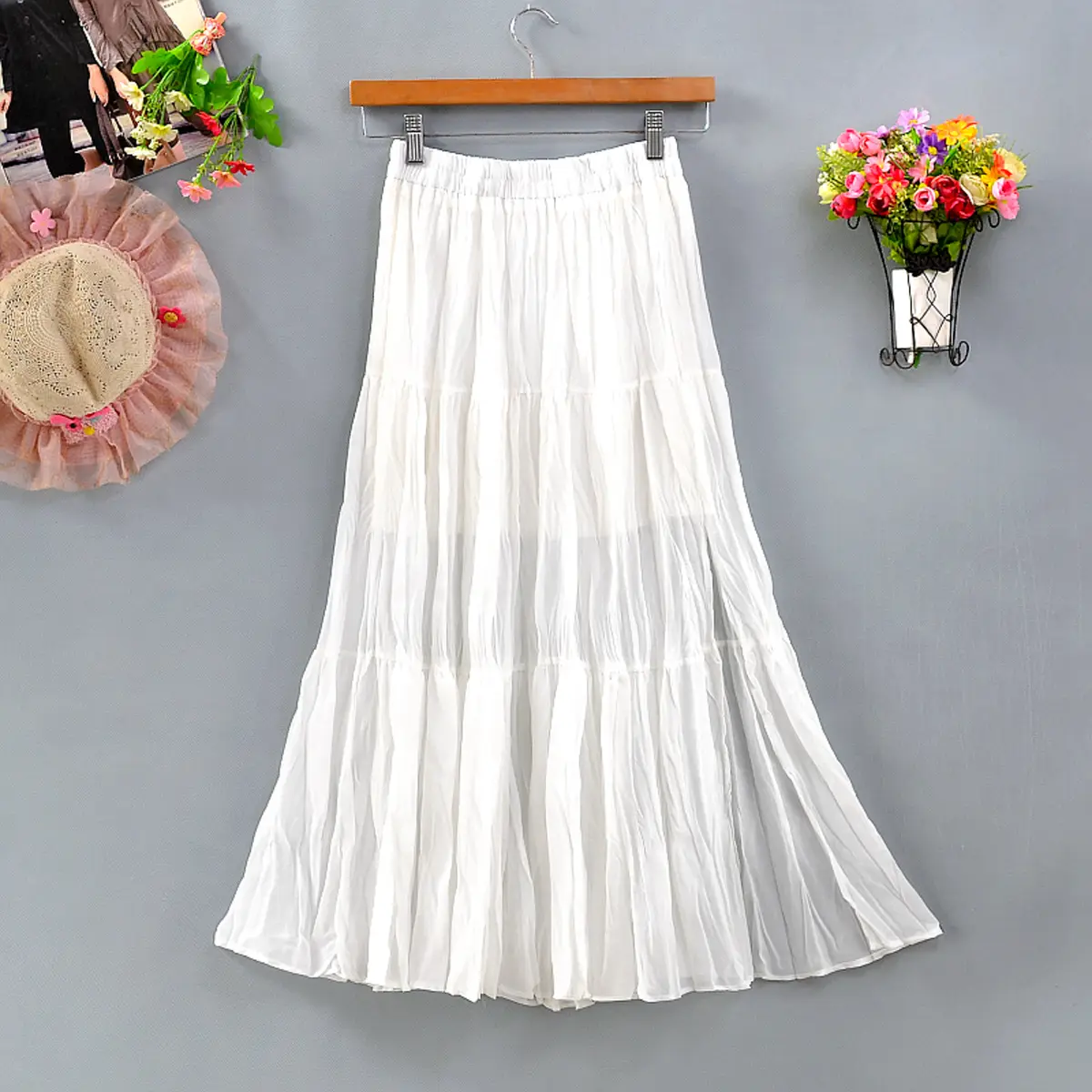 Boho Tiered Skirt with Side Slit_3