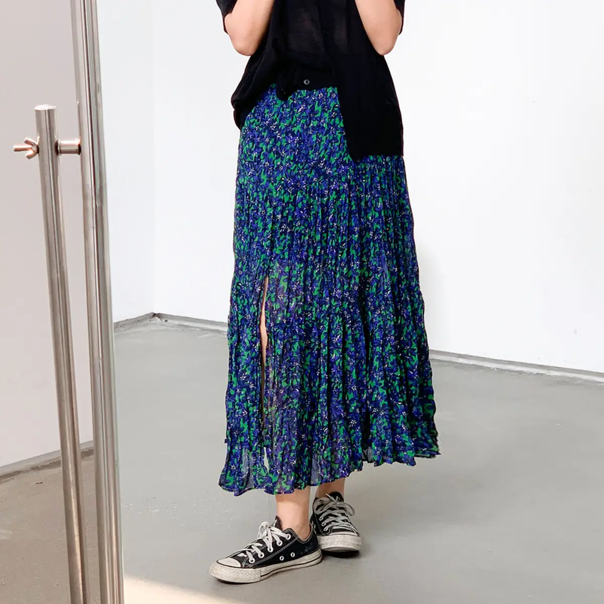 Boho Tiered Skirt with Side Slit_9