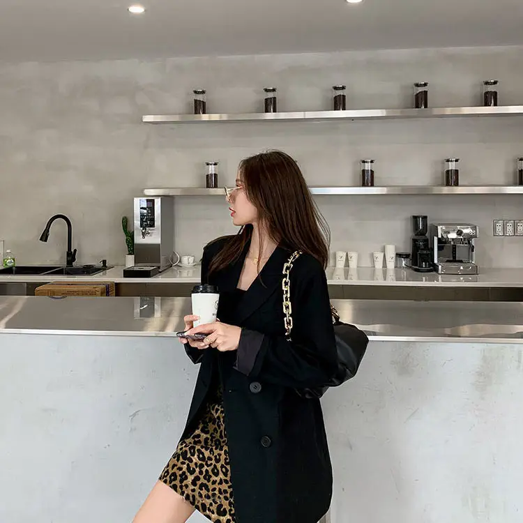 Classic Double-breasted Long Sleeve Blazer_2